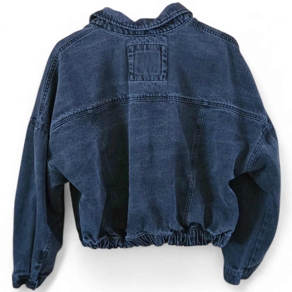 Vintage Highway Jeans Cropped Denim Jacket Women’s L Medium Wash Button Front - Picture 3 of 14